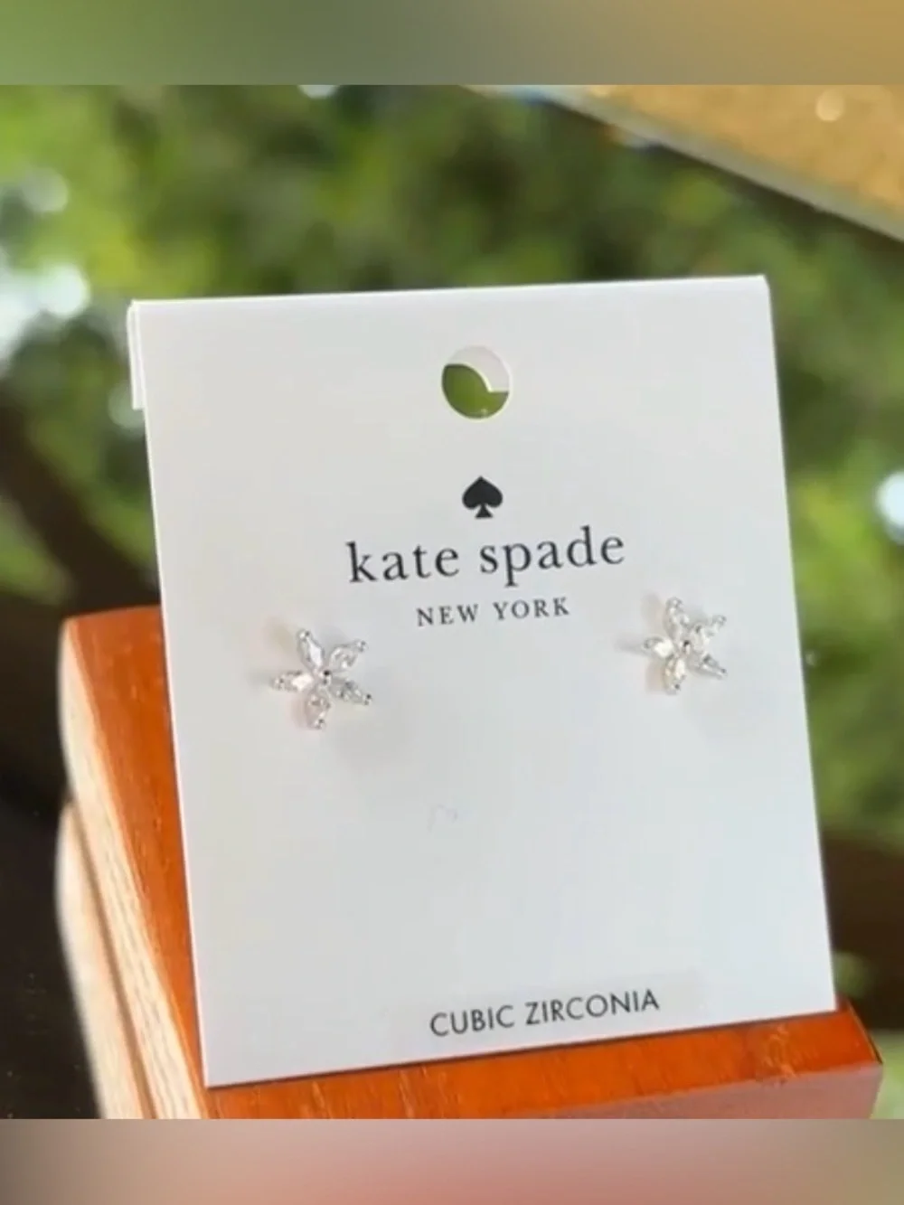 Kate Spade Silver Cubic Zirconia Flower Stud Earrings NWT
